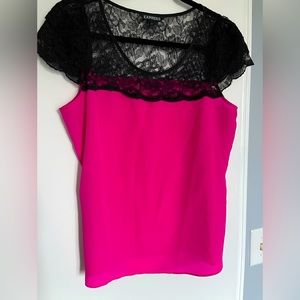 Express satin and lace top